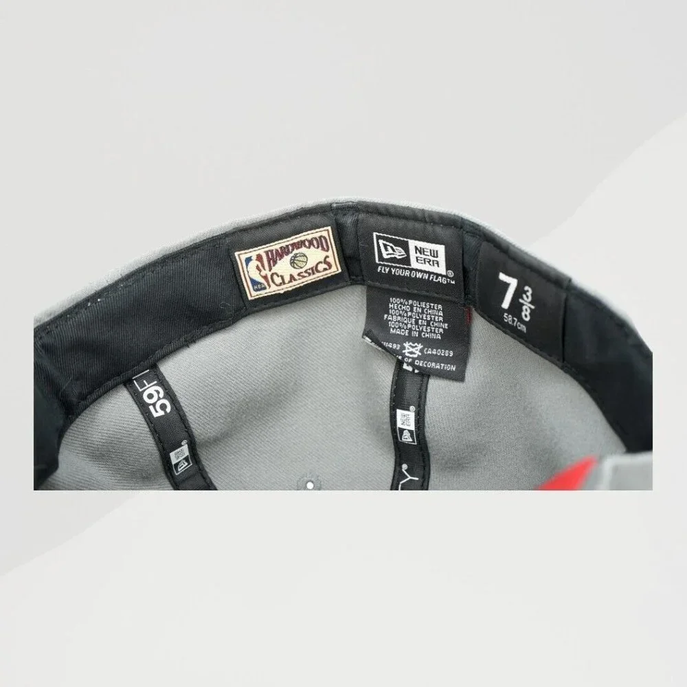 RARE Miami Heat New Era 59FIFTY NBA HWC Gray Snapback Hat‎ Cap Size 7 3/8